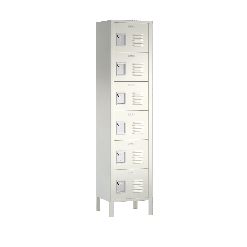 Traditional Metal Locker — 6 Tier, 1 Wide